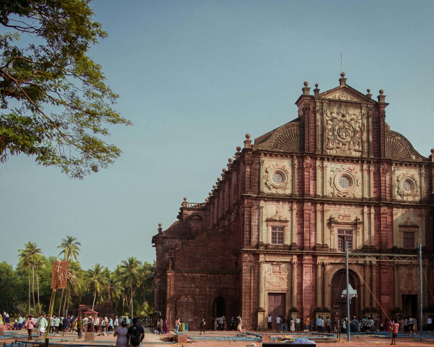 Basilica of Bom Jesus with distinctive unplastered baroque architecture