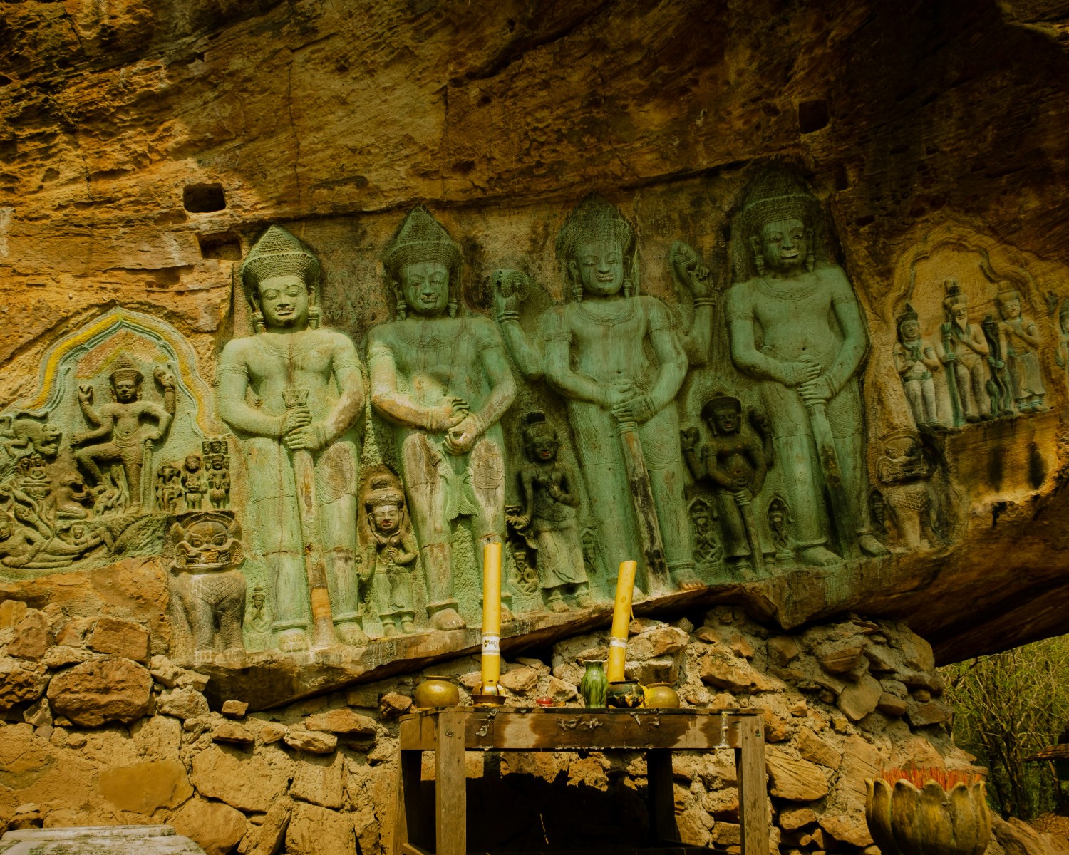Ajanta Caves intricate carved sculptures and pillars