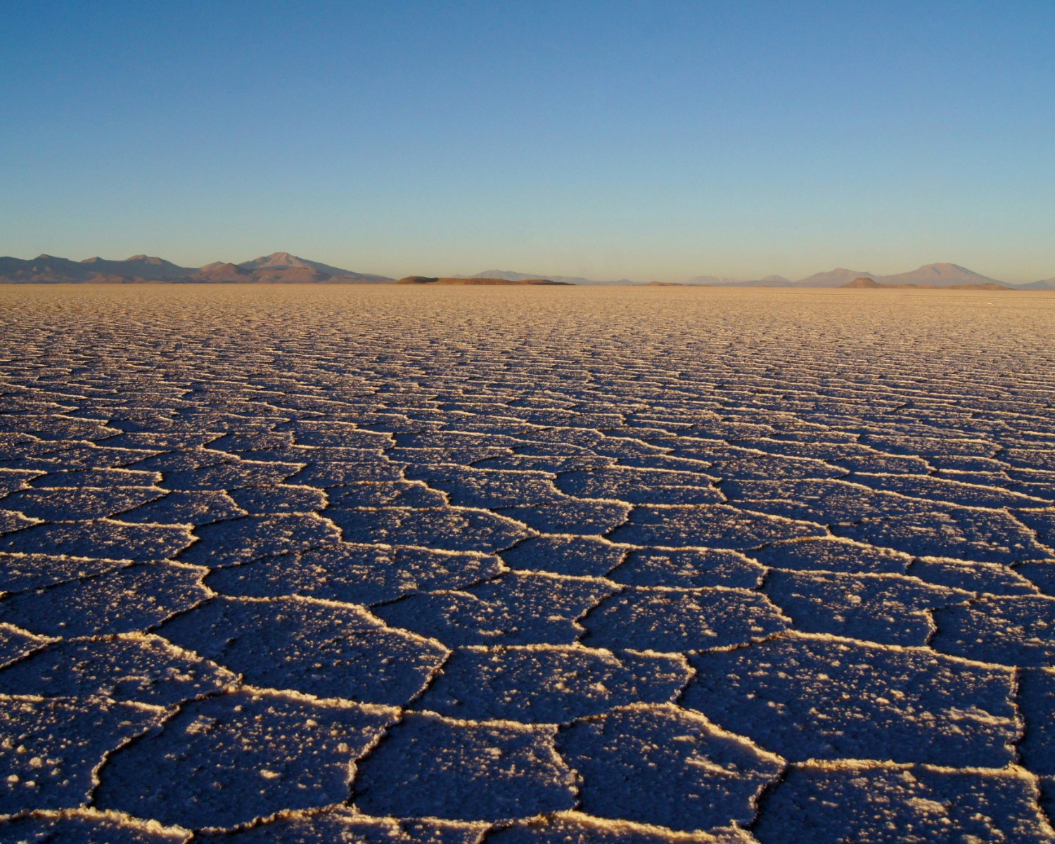 White salt desert stretching endlessly