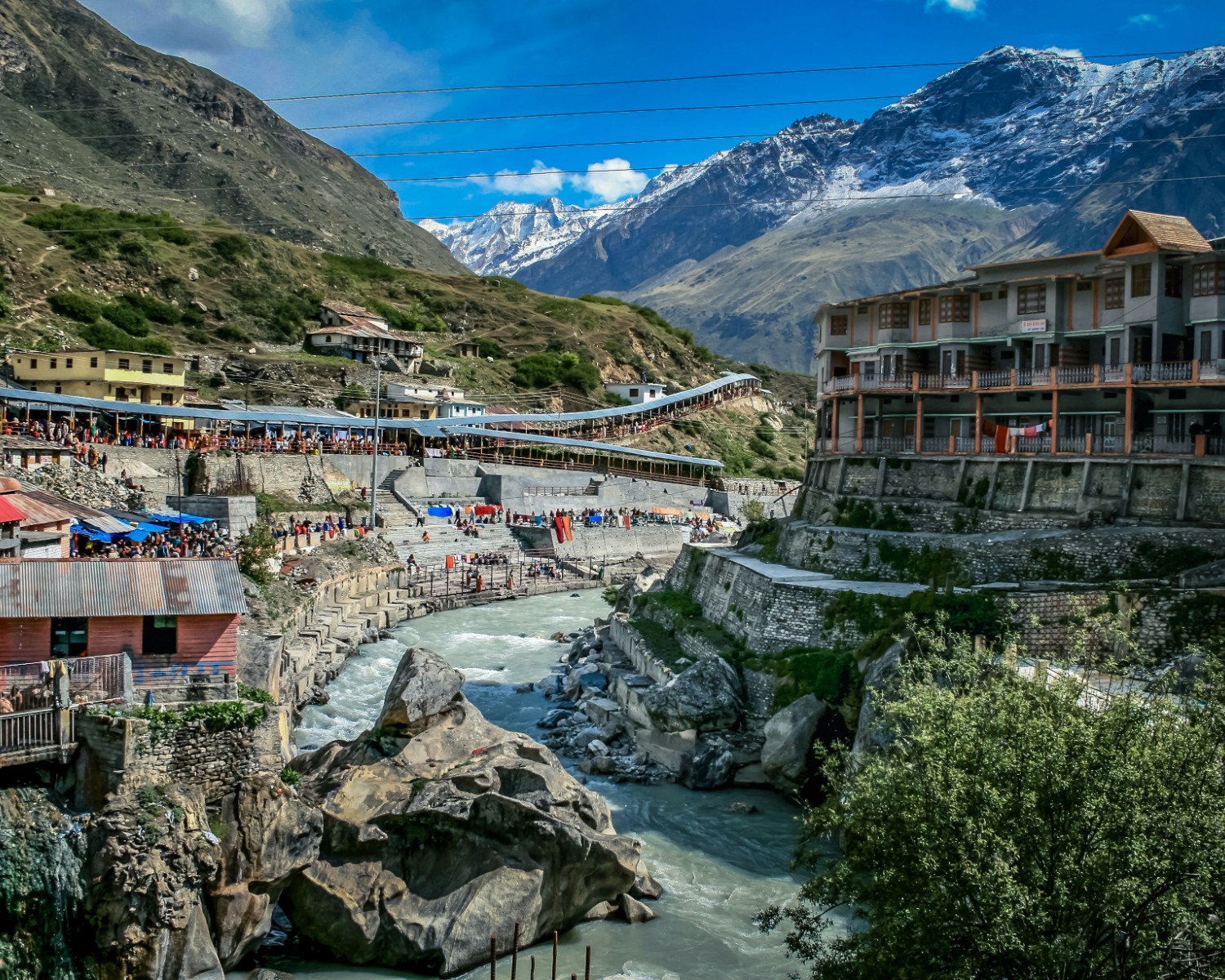 Sacred temple architecture at high altitude