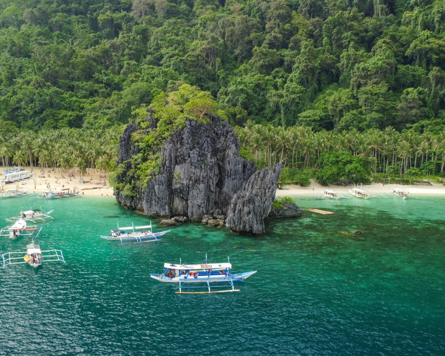 El Nido Big Lagoon with limestone cliffs and kayaking