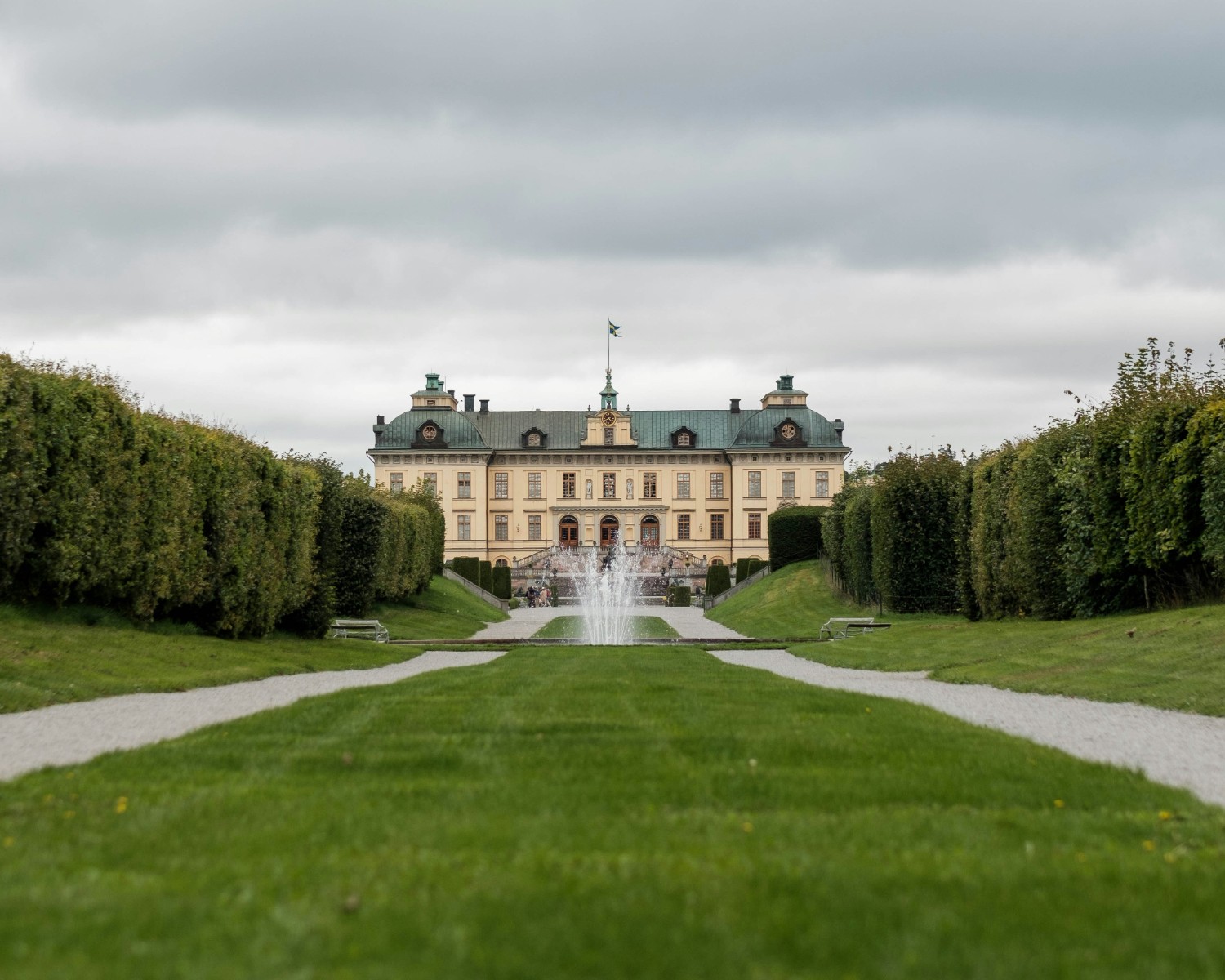 Drottningholm Palace façade overlooking Lake Mälaren