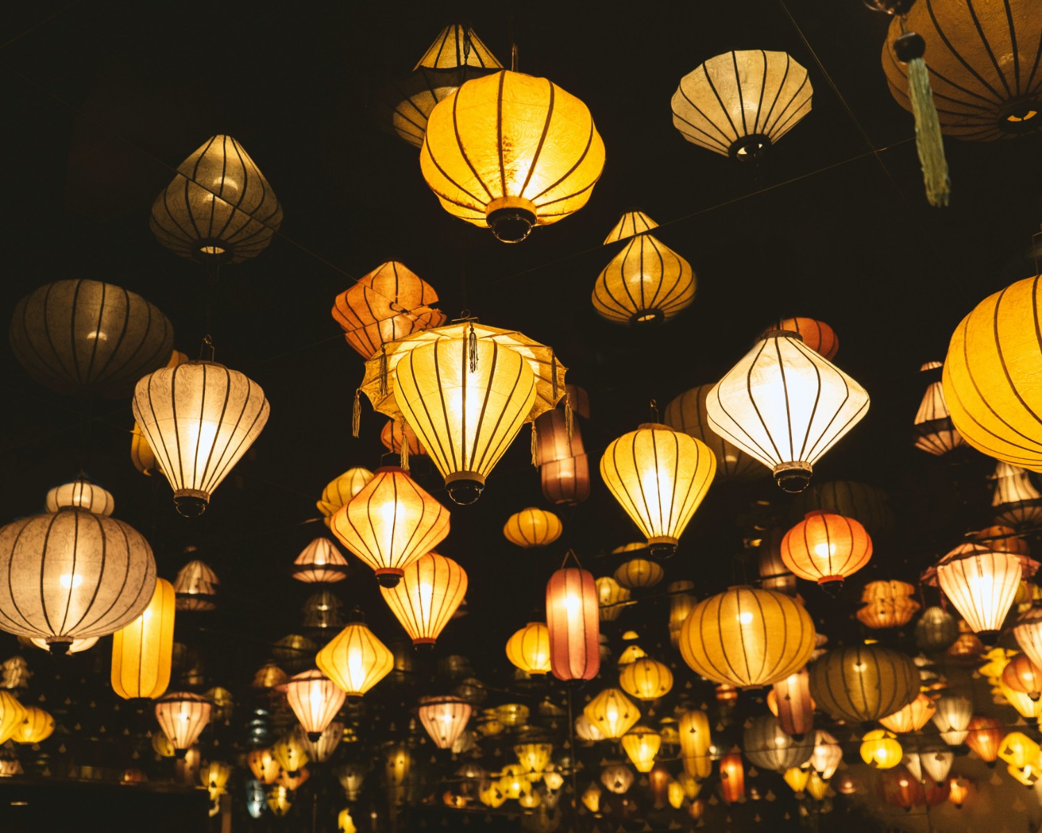 Lantern-lit streets of Hoi An Ancient Town at night