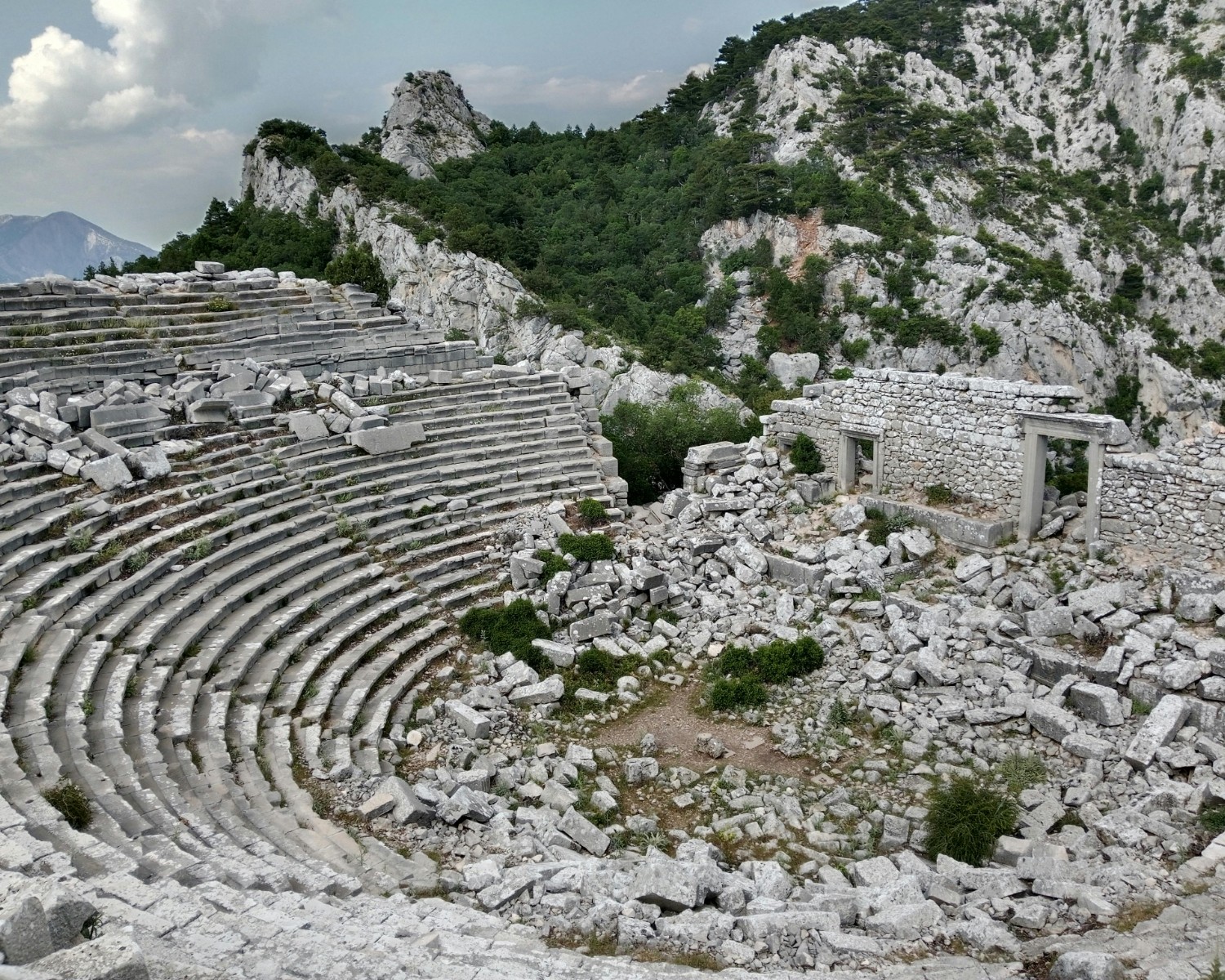 Ancient theater and Mount Parnassus landscape