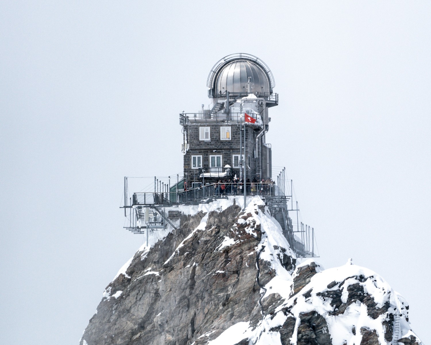 Sphinx observation terrace at Jungfraujoch with panoramic glacial views