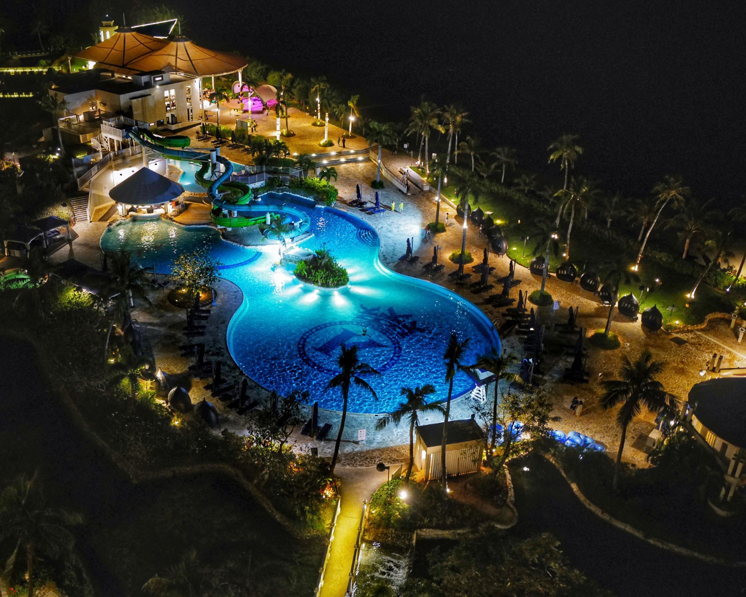 Luxury beachfront resort with private pools