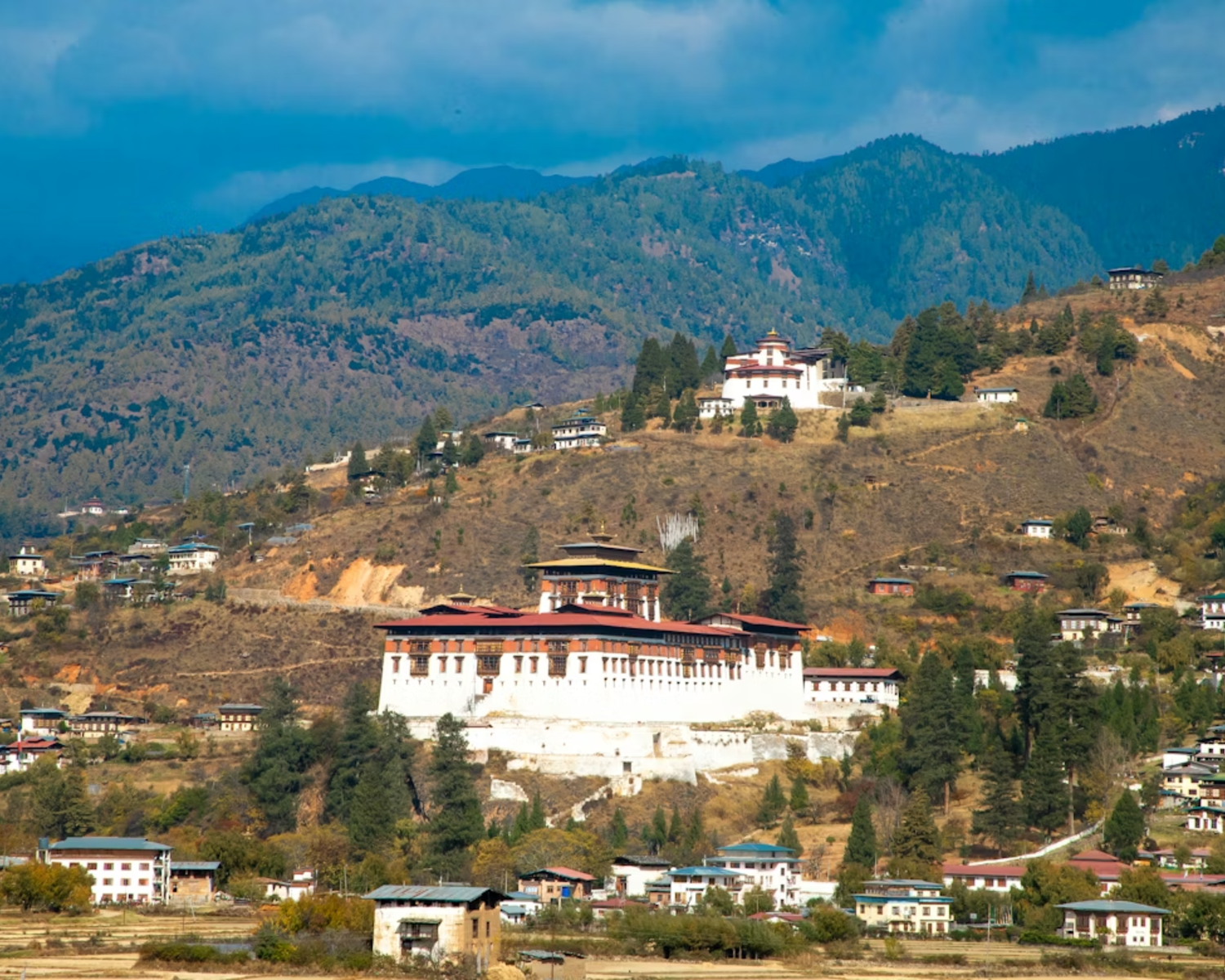 Paro Rinpung Dzong overlooking the valley