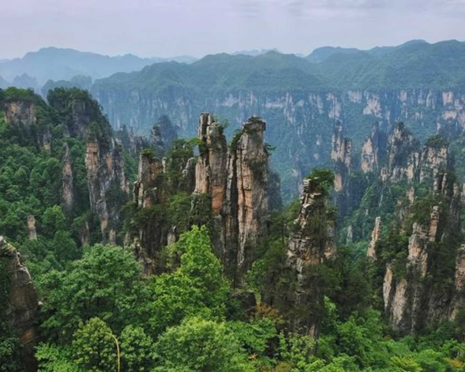 Zhangjiajie's otherworldly sandstone pillars in the mist