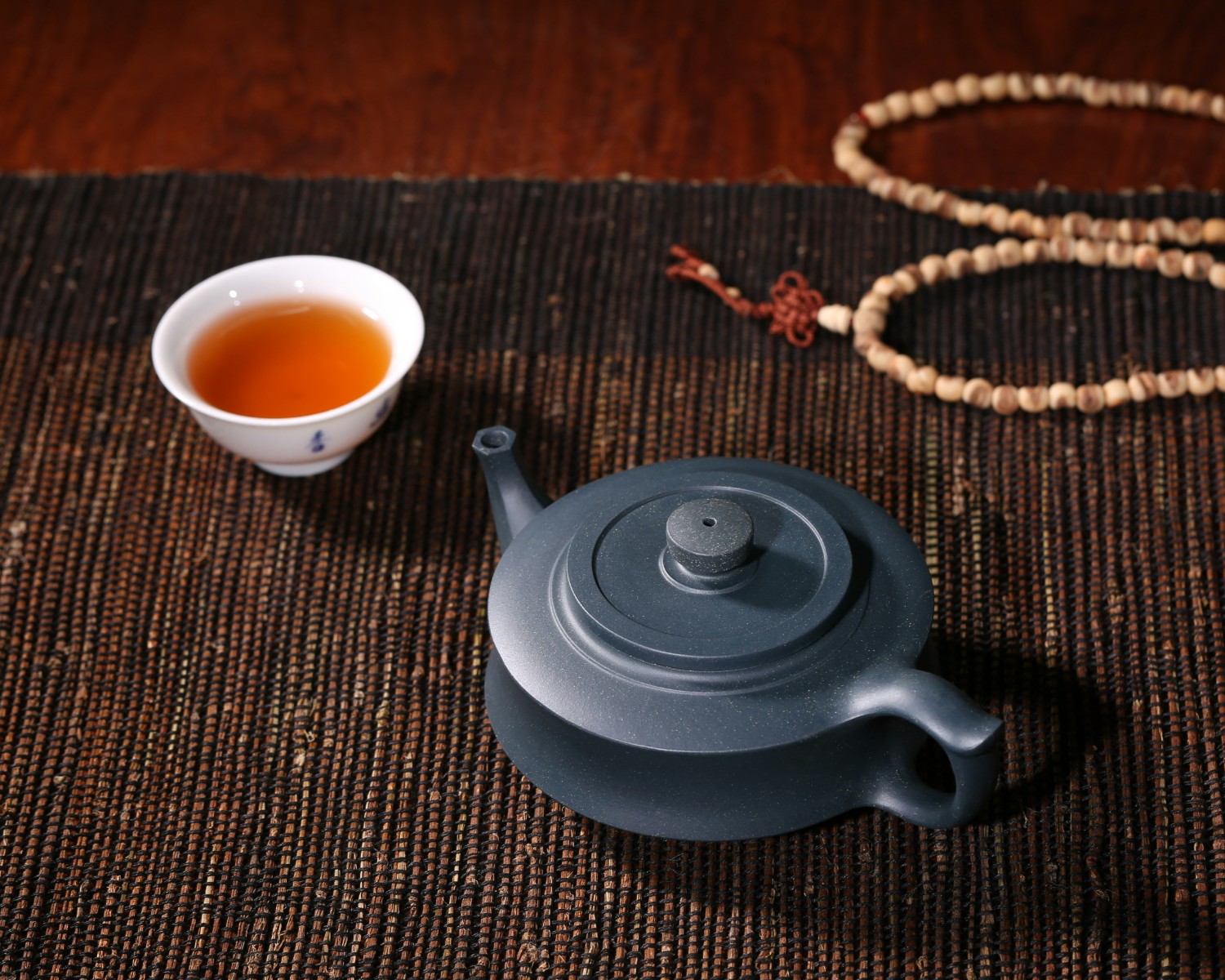 Traditional tea ceremony in an ancient teahouse
