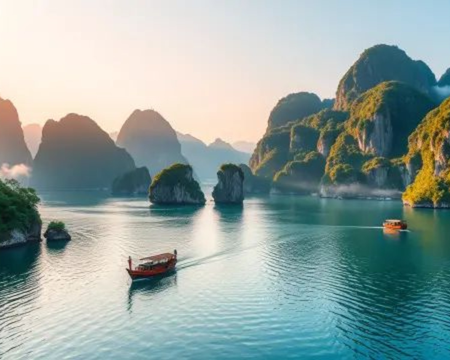 Kayaking through Halong Bay's dramatic limestone formations