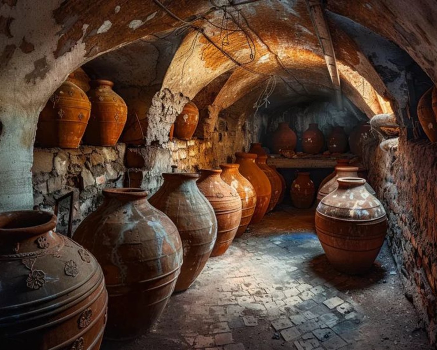 Georgian qvevri clay vessels used for 8,000 years of traditional winemaking