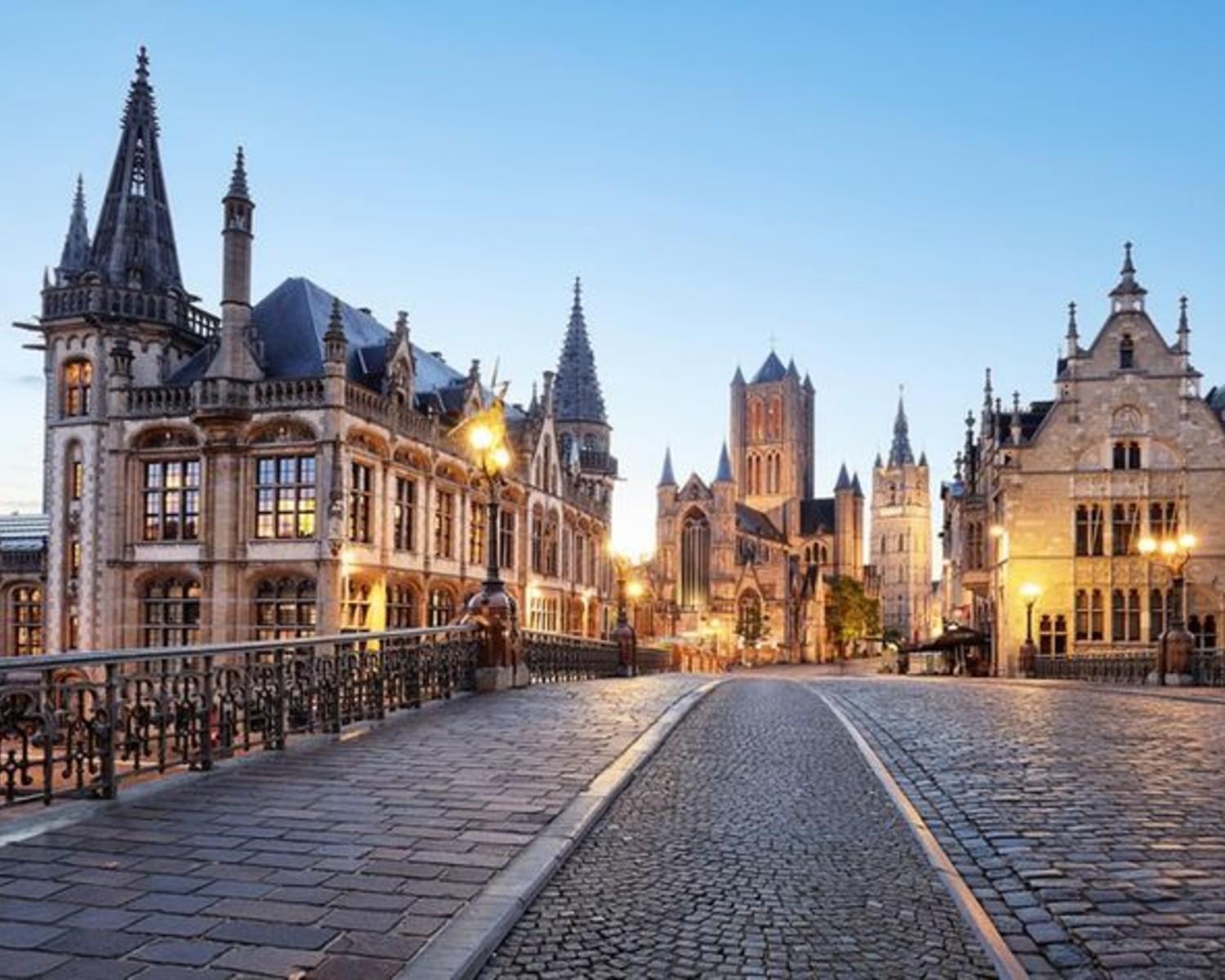 Belfry Tower and Markt Square in Bruges' historic center