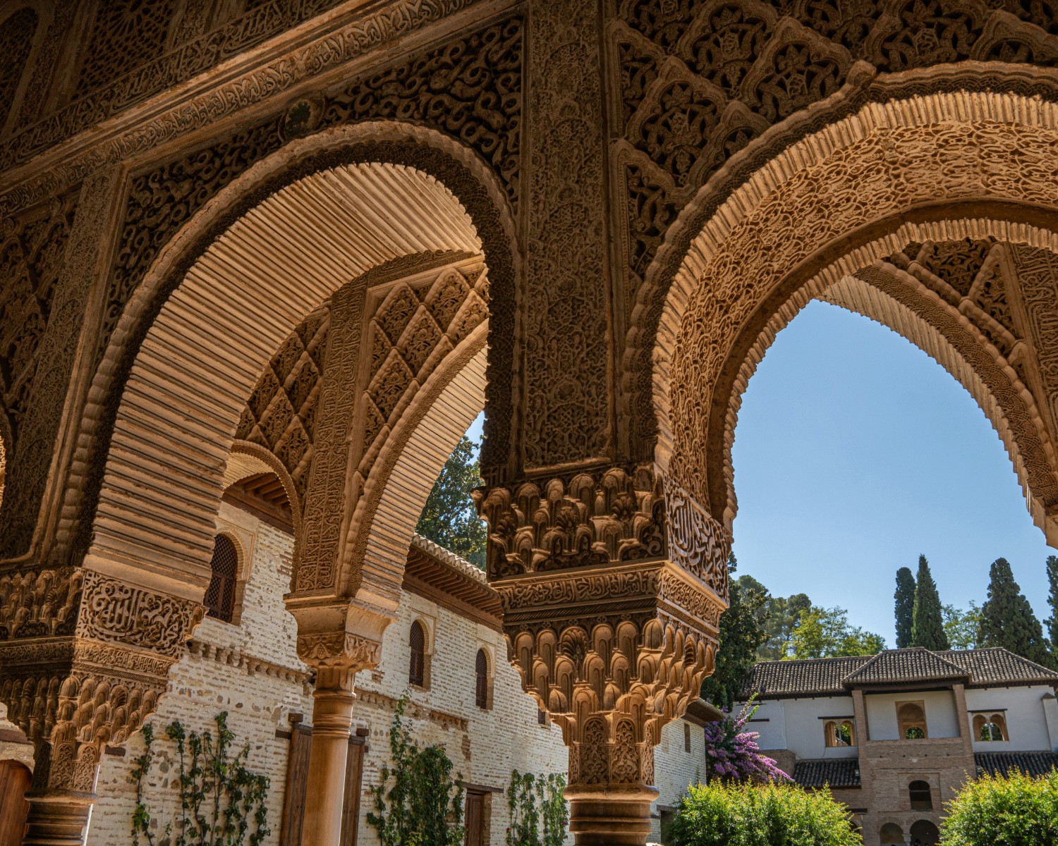 Alhambra's ornate Islamic tilework and geometric patterns
