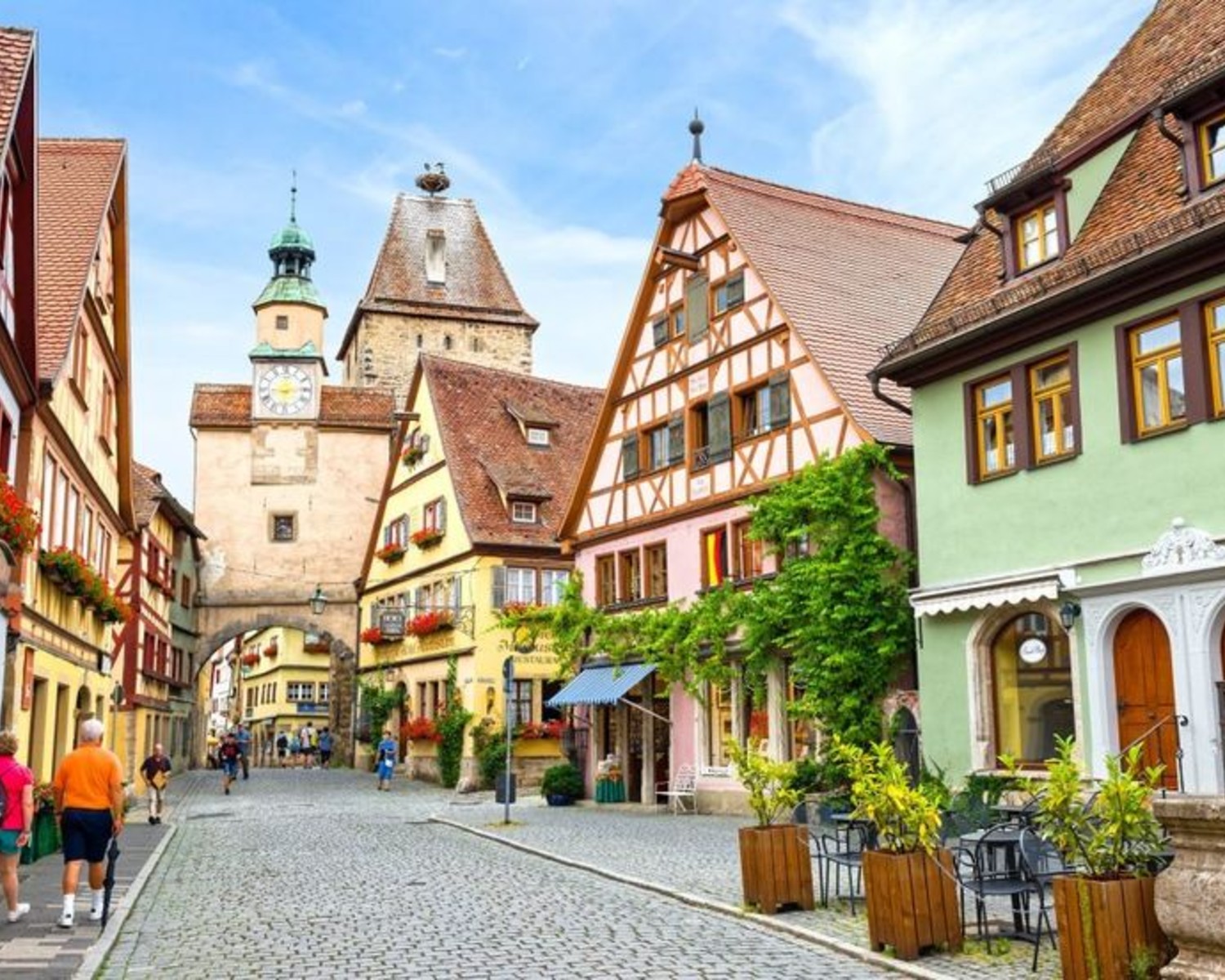 Bern's arcaded streets (Lauben) with colorful medieval facades and continuous shelter